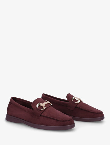 Mocassins unis en suédine - Lie de vin - 4