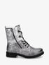 Bottines lacées à cheville effet python irisé - Gris - 1