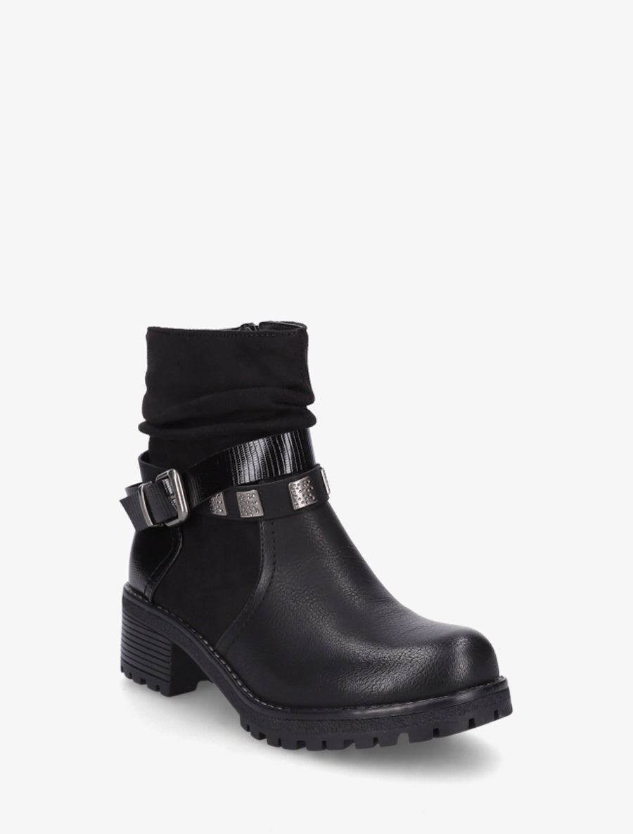 Boots plissées à boucle - Noir - 2