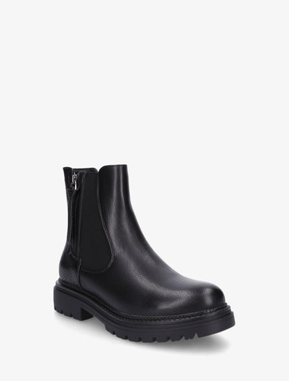 Bottines élastiquées à zip décoratif - Noir - 2