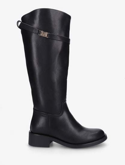 Bottes en simili à lannière décorative - Noir - 1