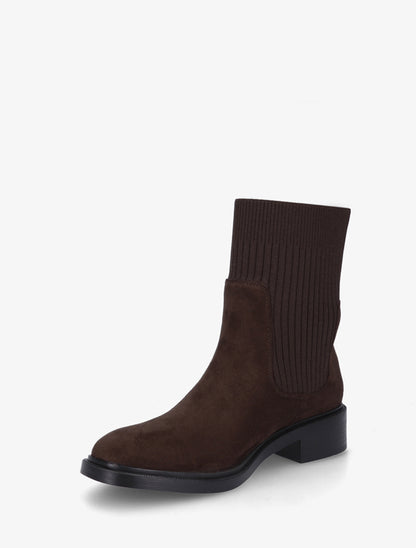 Bottines style chaussettes - Marron - 3