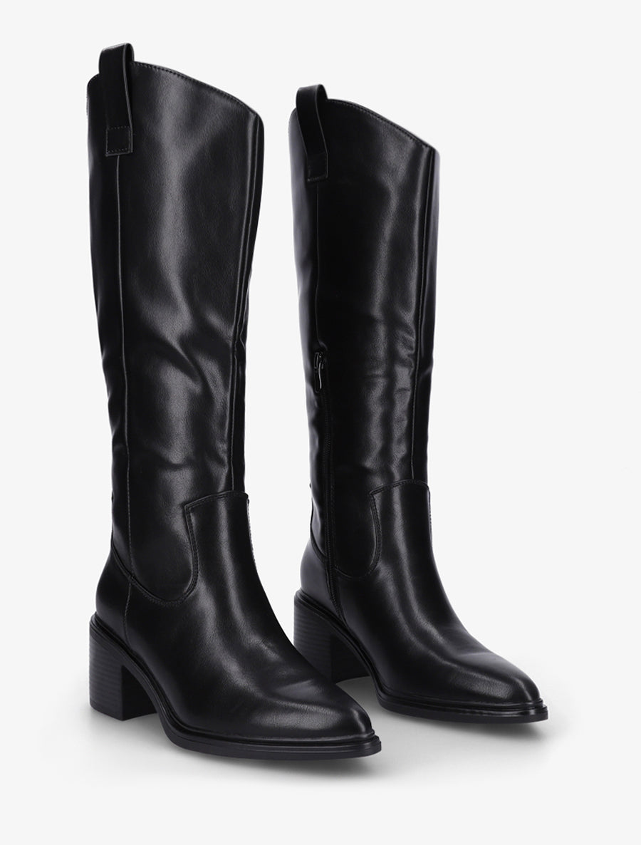Bottes en simili à bouts pointus - Noir - 4