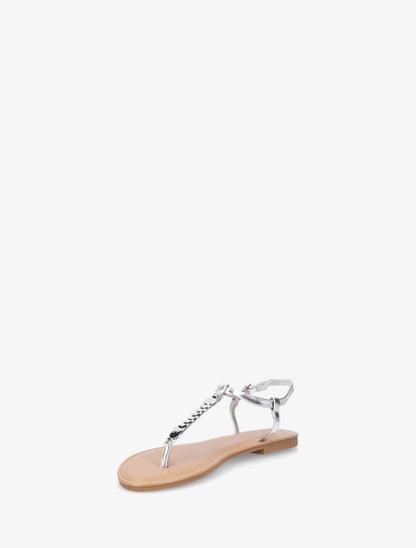 Nu-pieds bride en T à bijoux - Argent - 3