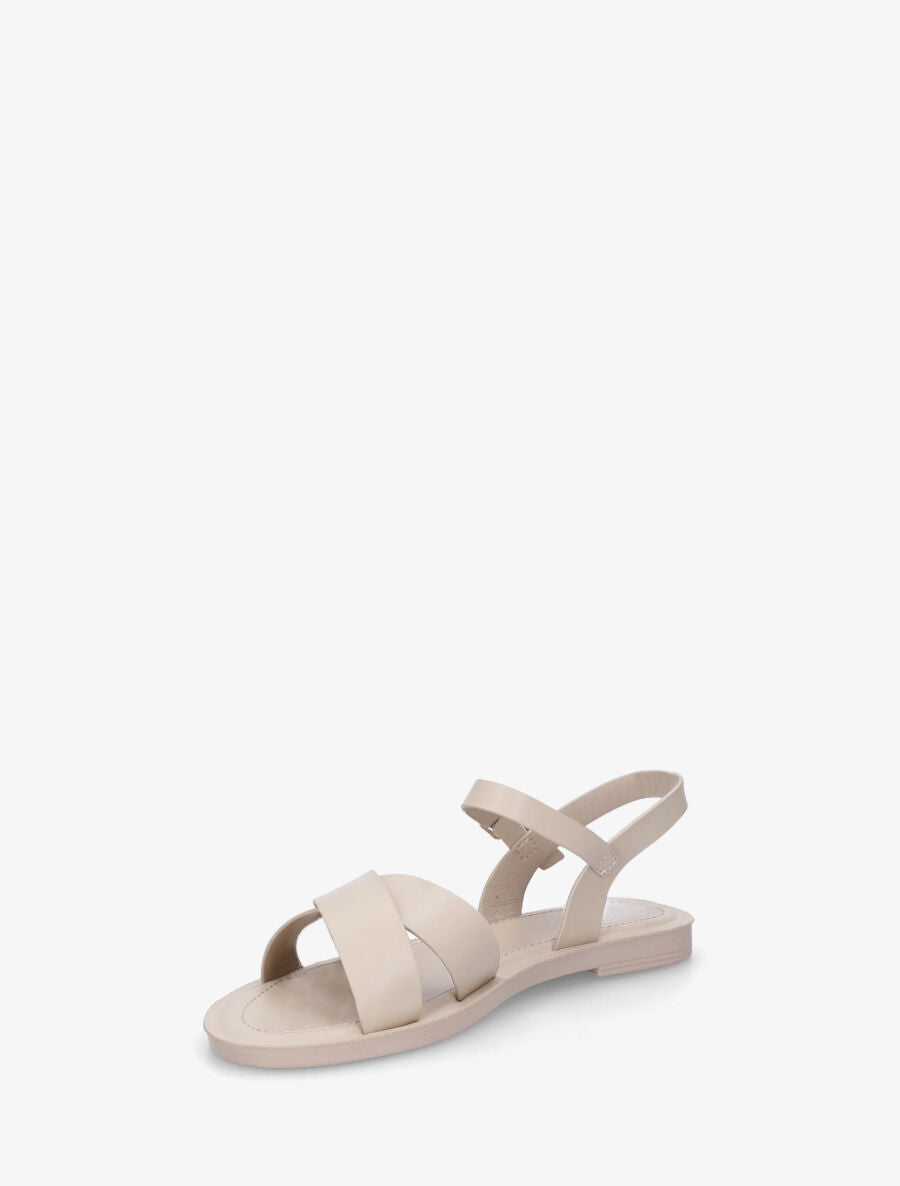 Nu-pieds croisés en simili - Beige - 3