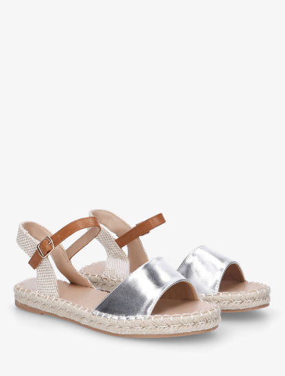 Nu-pieds basiques style espadrille - Argent - 4