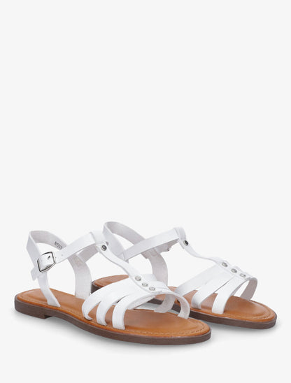 Nu-pieds multi-brides à clous - Blanc - 4
