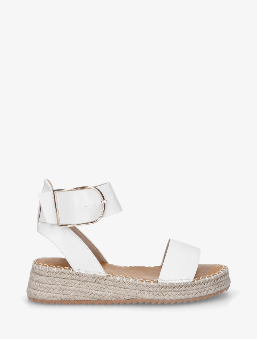 Sandales style espadrille à bride épaisse - Blanc - 1