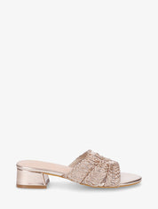 Mules style macramé en simili - Rose gold - 1