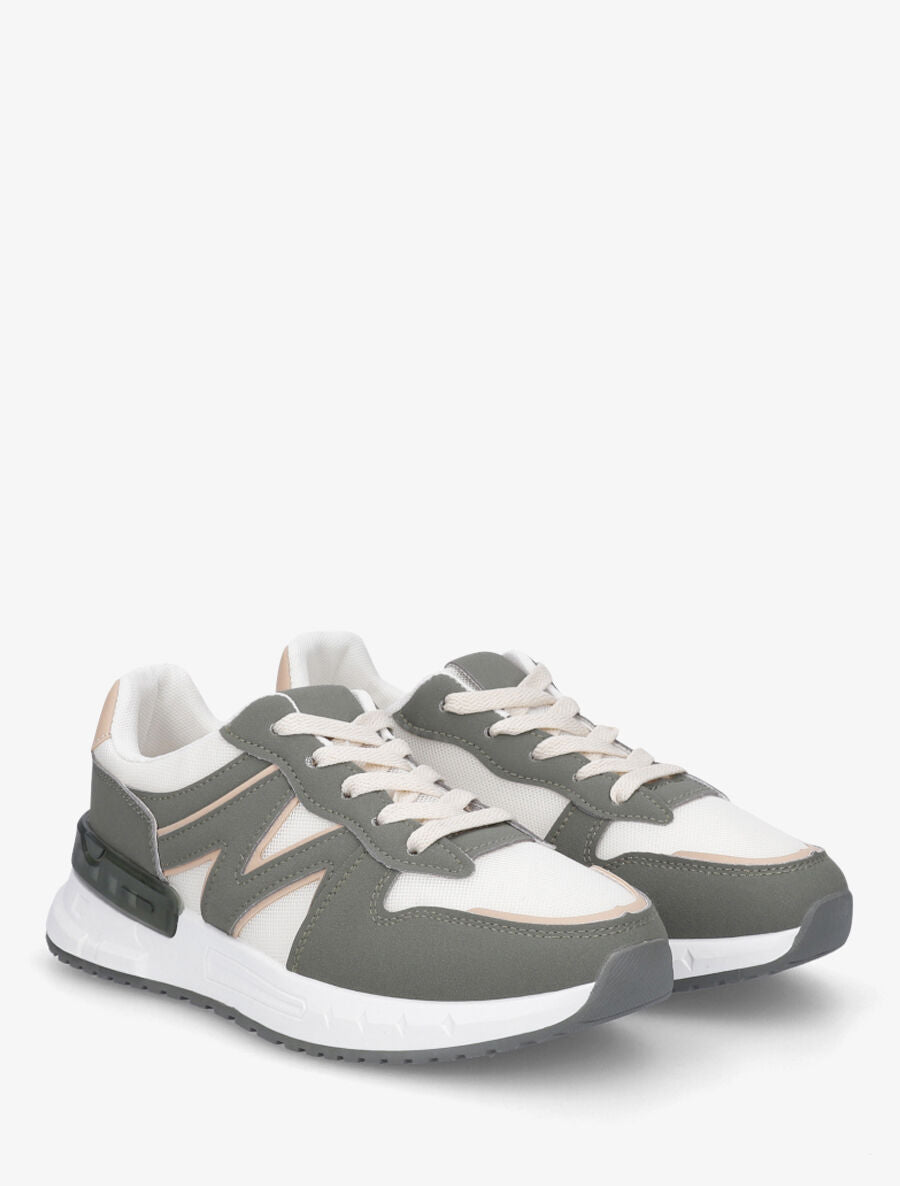 Baskets en toile et simili - Kaki - 4