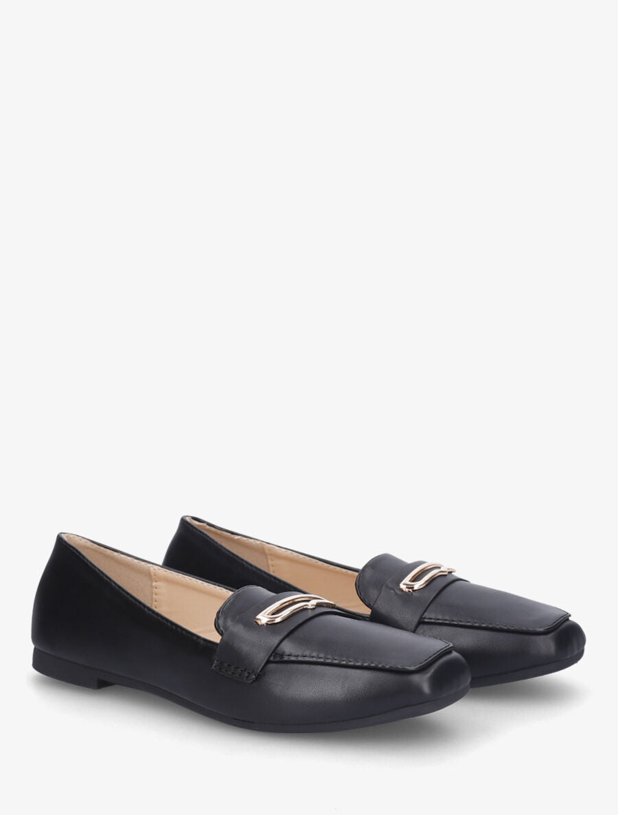 Mocassins à boucle fantaisie - Noir - 4