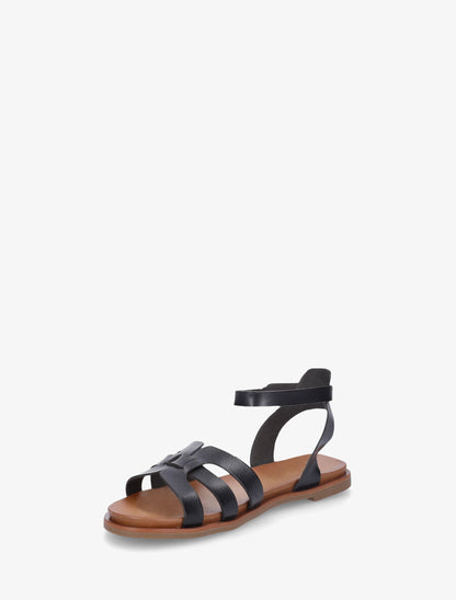 Nu-pieds en simili à triple brides - Noir - 3