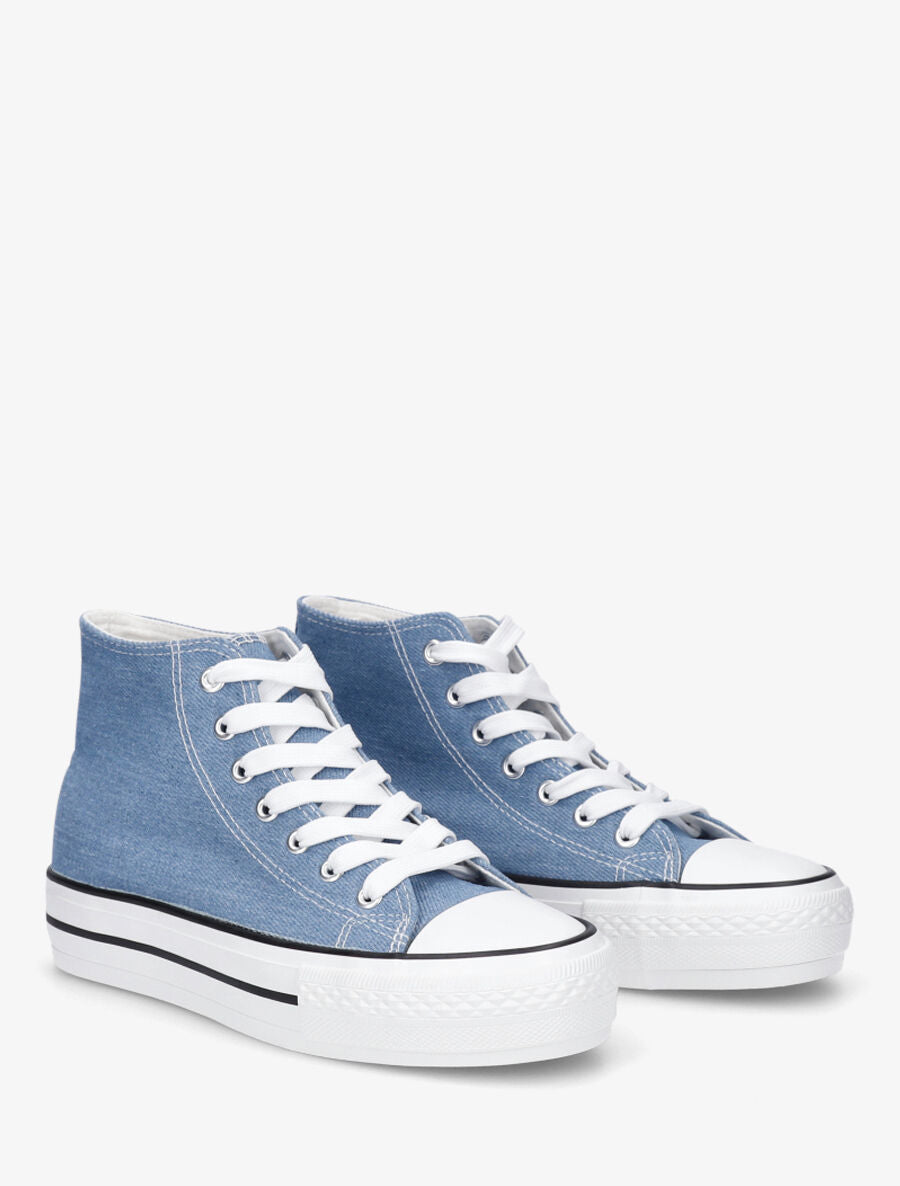 Tennis montantes en toile - Bleu - 4
