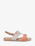 Nu-pieds en suédine et raphia à bijou - Orange - 1