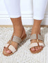 Nu-pieds en suédine et raphia à bijou - Beige - 1