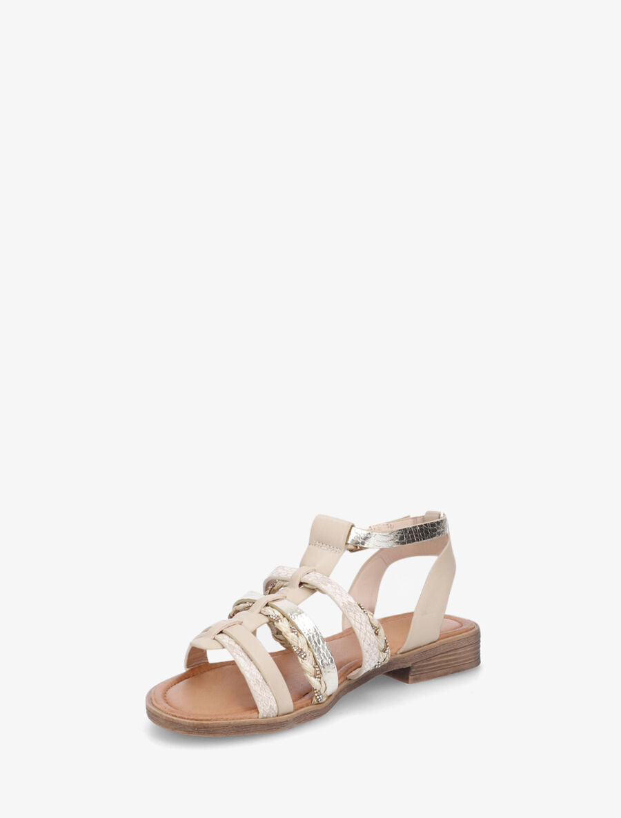 Spartiates fantaisies à strass - Beige - 3