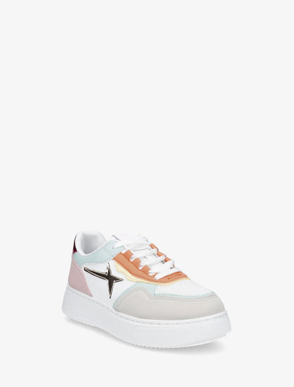 Sneakers à plateforme et détails colorés - Rose - 2