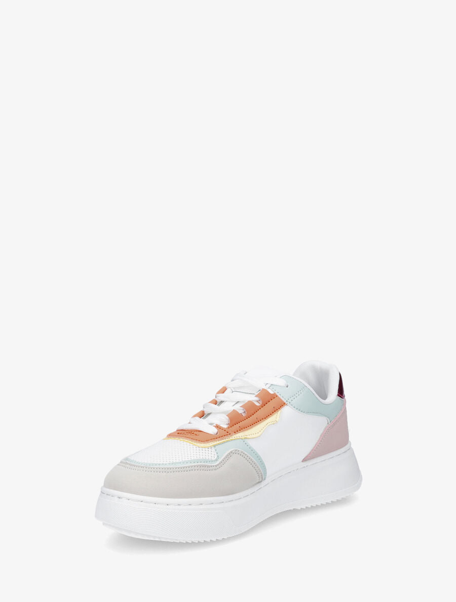 Sneakers à plateforme et détails colorés - Rose - 3