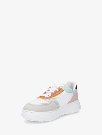Sneakers à plateforme et détails colorés - Rose - 3