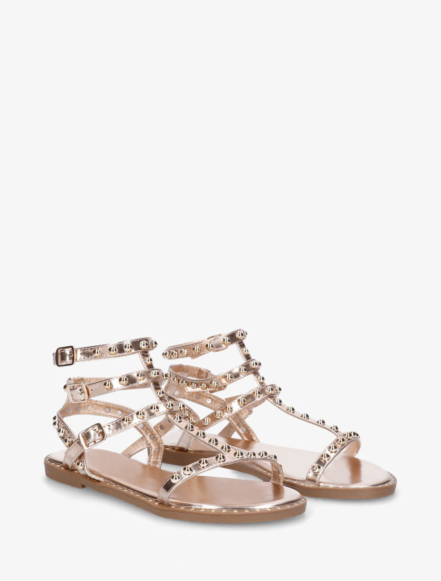 Spartiates en simili à clous - Rose gold - 4