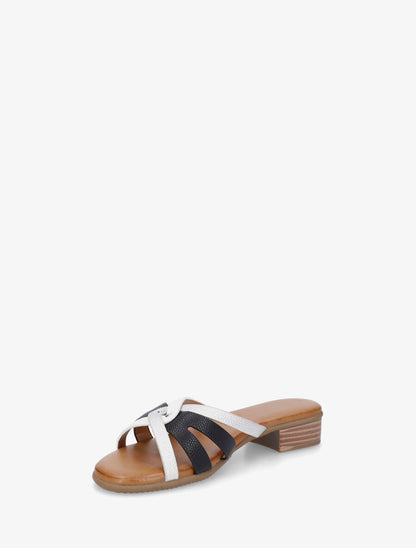 Mules plates torsadées en simili - Noir - 3