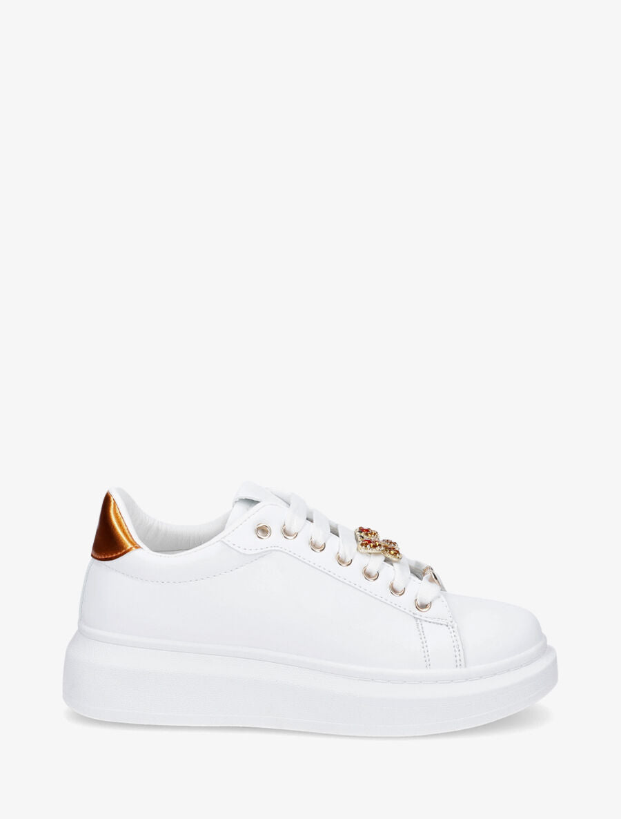 Sneakers à empiècement bijoux - Orange - 1