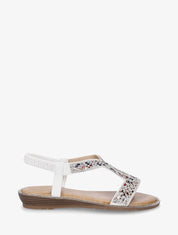 Nu-pieds élastiquées à strass - Blanc - 1