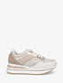 Sneakers compensées à empiècement en tissu - Taupe - 5
