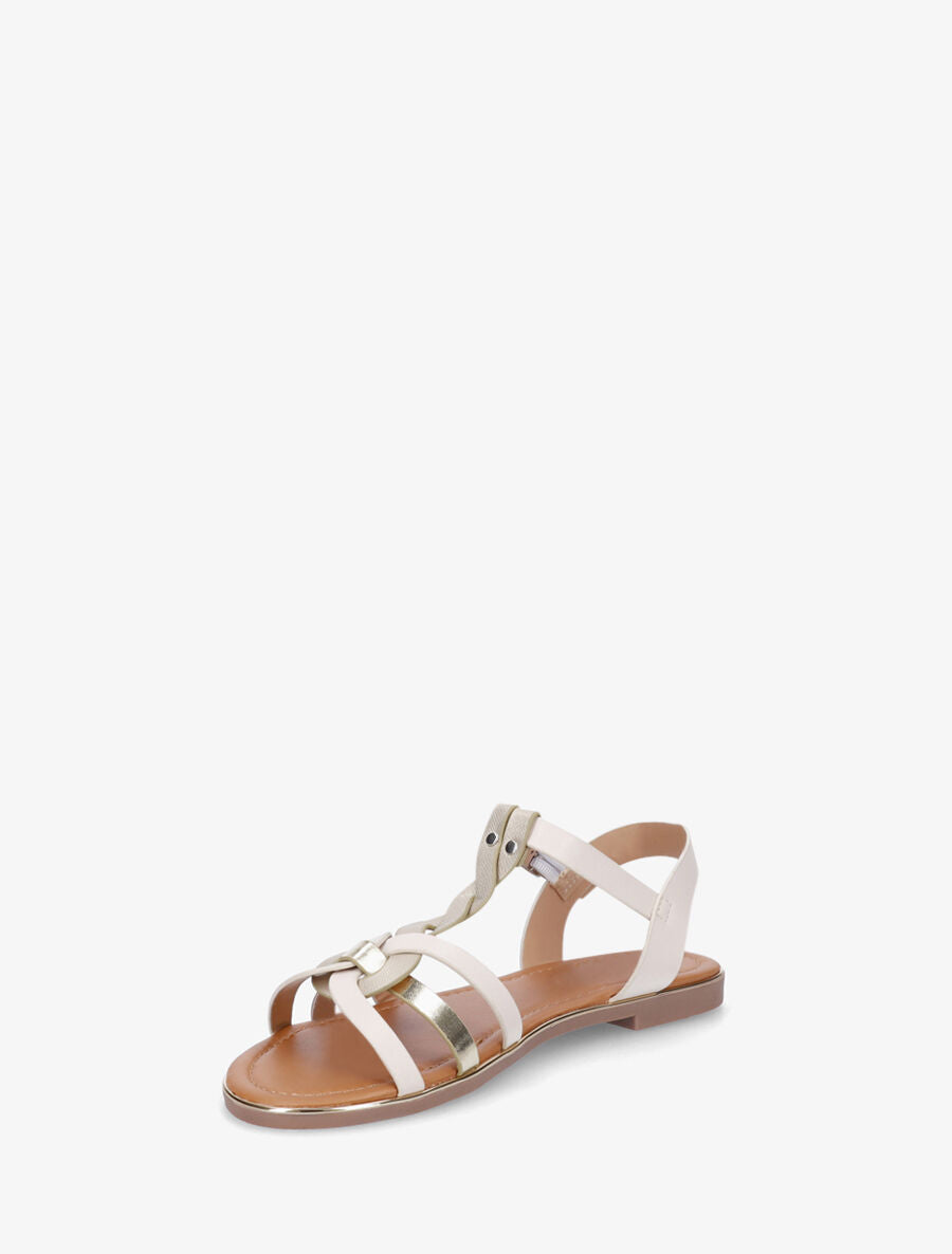 Nu-pieds irisés bride en T torsadée - Beige - 3