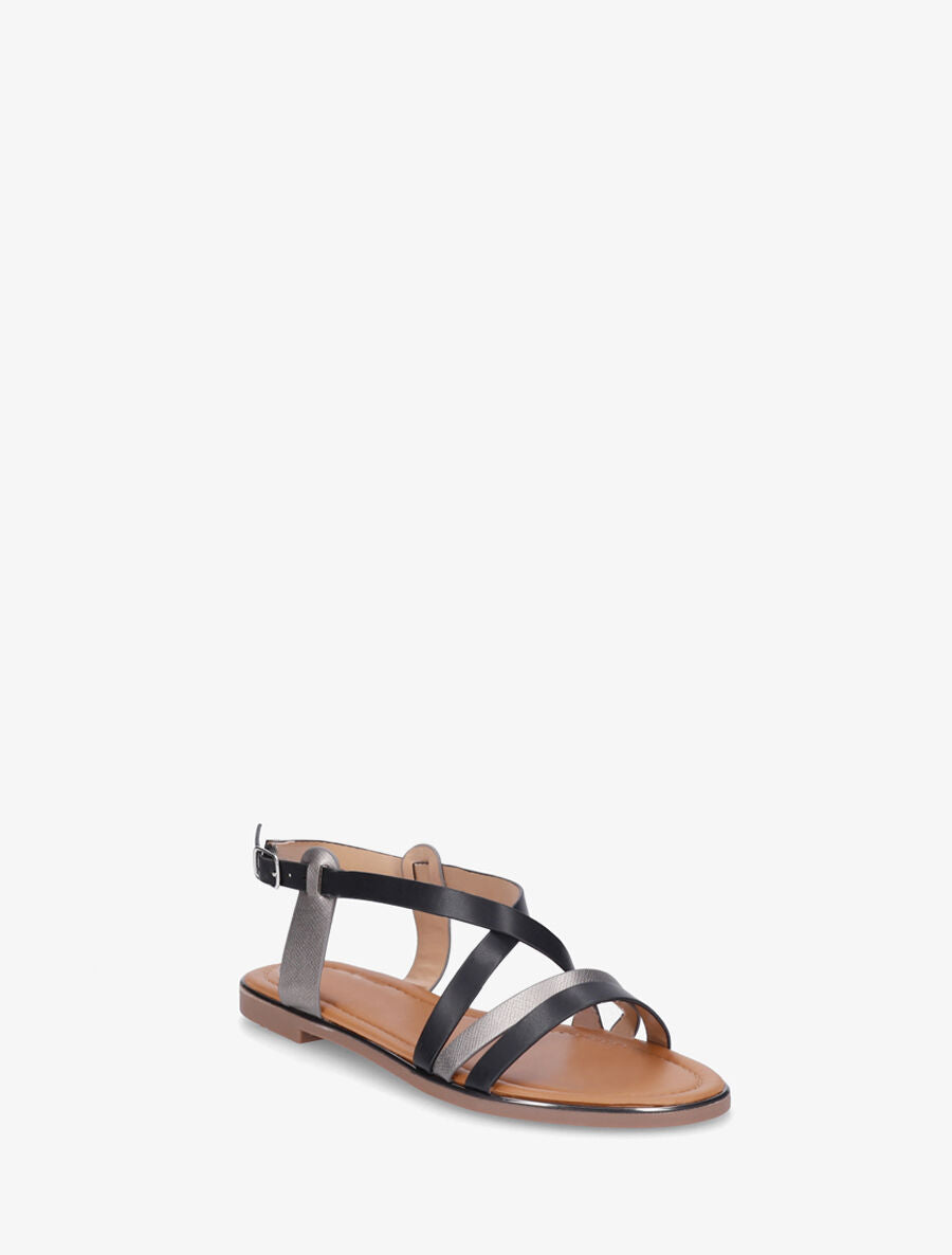 Nu-pieds croisés irisés - Noir - 2