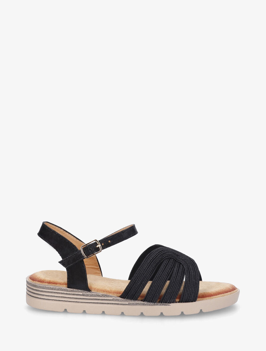 Nu-pieds irisés bride fantaisie - Noir - 5