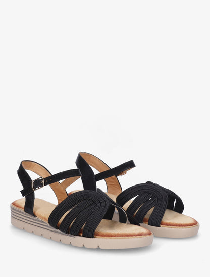Nu-pieds irisés bride fantaisie - Noir - 4