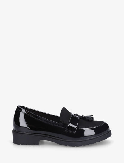 Mocassins bi-matière à pompon - Noir - 1