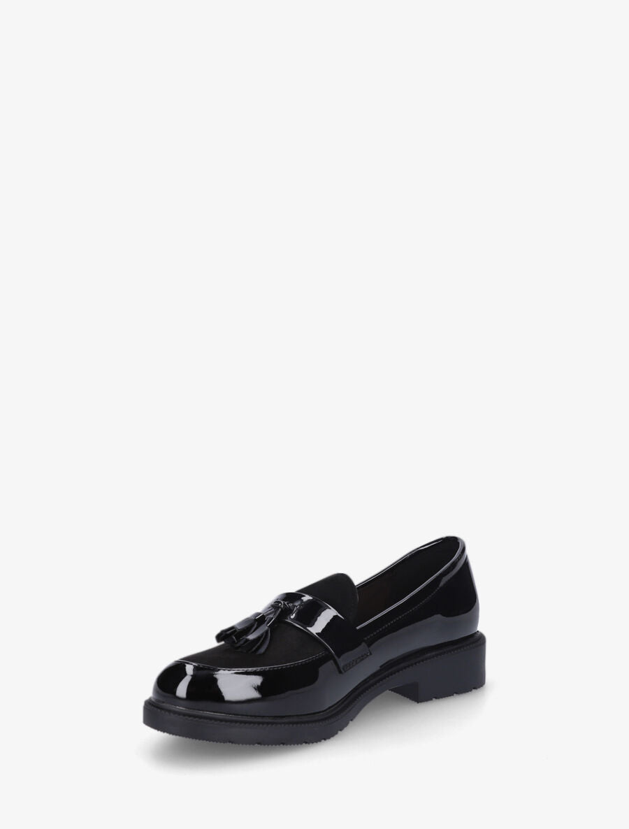 Mocassins bi-matière à pompon - Noir - 3