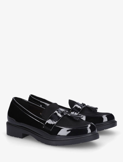 Mocassins bi-matière à pompon - Noir - 4
