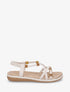 Nu-pieds à fines brides croisées et perles - Beige - 1