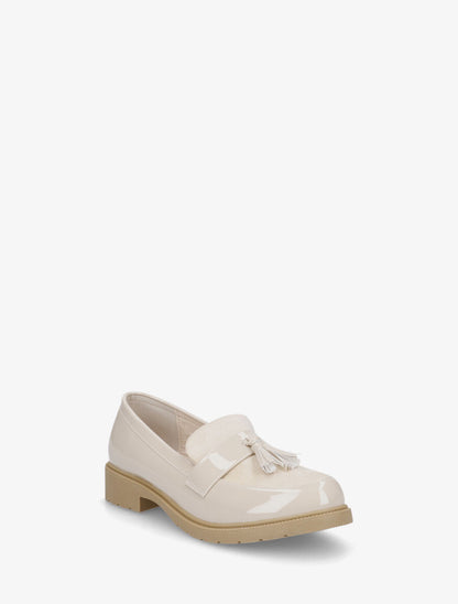 Mocassins bi-matière à pompon - Beige - 2
