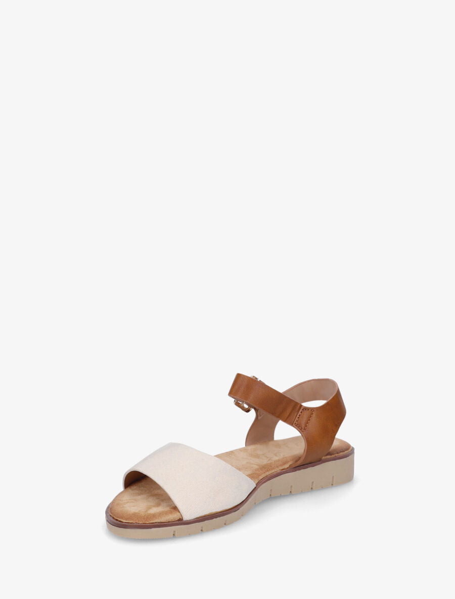 Nu-pieds basiques bi-matière - Beige - 3
