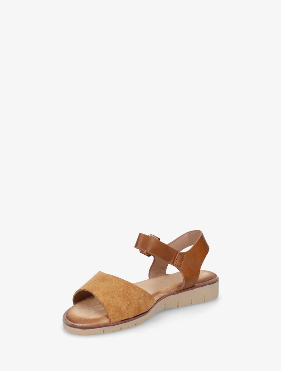 Nu-pieds basiques bi-matière - Camel - 3
