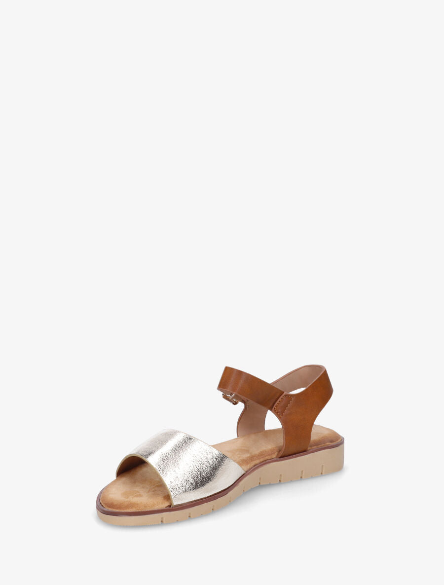 Nu-pieds basiques en simili nacré - Or - 3