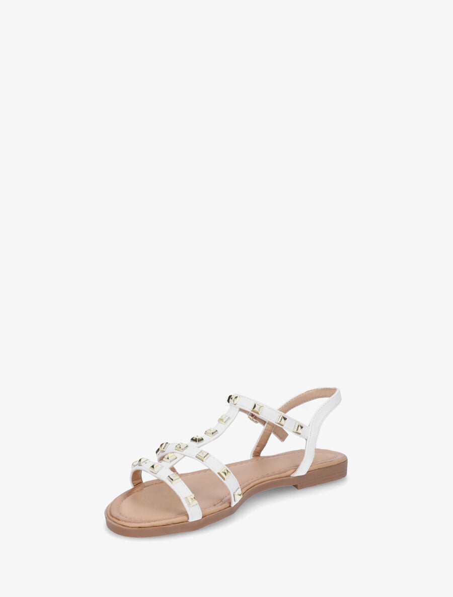 Nu-pieds plats cloutés - Blanc - 3