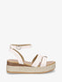 Sandales compensées mi-hautes en simili - Beige - 1