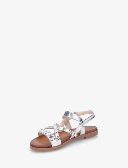 Nu-pieds cloutés en simili nacré - Argent - 3