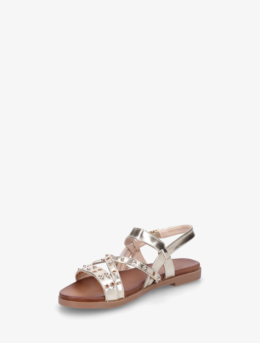 Nu-pieds cloutés en simili nacré - Or - 3