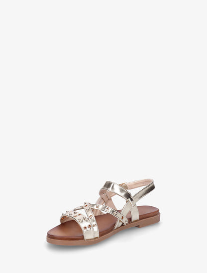 Nu-pieds cloutés en simili nacré - Or - 3