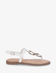 Nu-pieds en bride T à bijoux - Blanc - 1