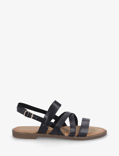 Nu-pieds à brides croisées - Noir - 1