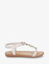 Nu-pieds à empiècement strass et bijoux - Beige - 5