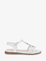 Nu-pieds en simili à bride bijoux - Blanc - 1