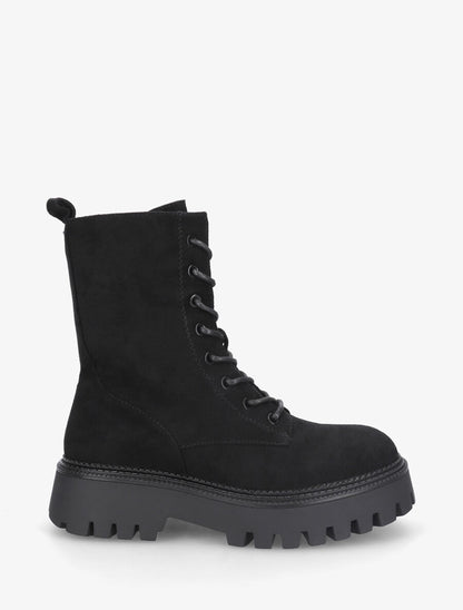 Bottines en suédine style rangers - Noir - 1